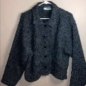 Black and white wool Kiko made in Ireland cardigan